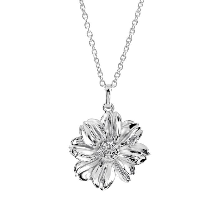 Sterling Silver OCTOBER MARIGOLD Necklace with Cable chain