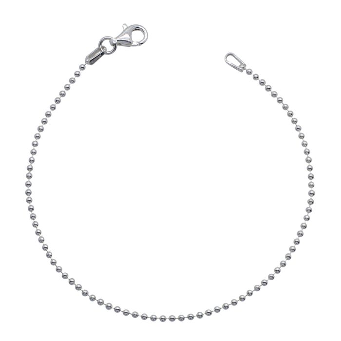 Sterling Silver 1.5mm Ball Bead Link Bracelet