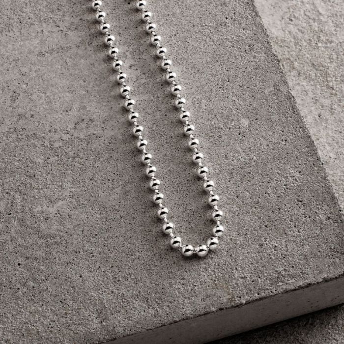 Sterling Silver 3mm Ball Bead Chain Necklace