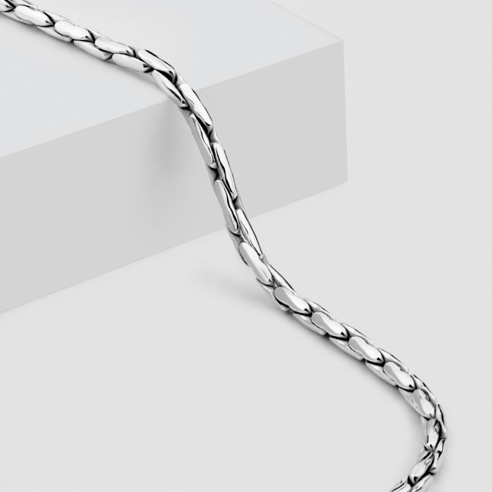Sterling Silver 2.1mm Rounded Cardano Chain Necklace
