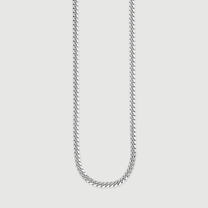 Sterling Silver 4.2mm Diamond Cut Cuban Chain Necklace 