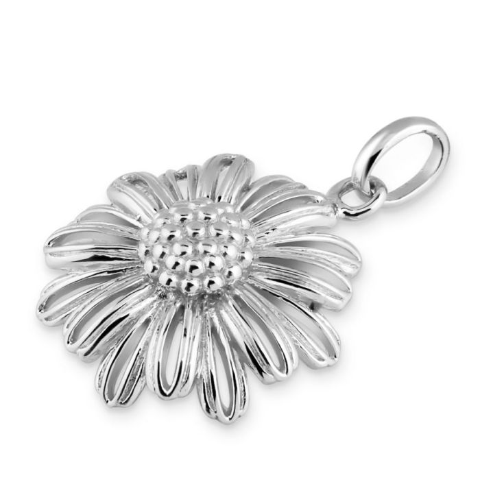 Sterling Silver Daisy April Flower Pendant