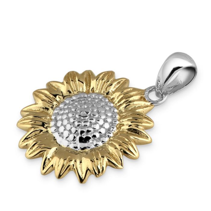 Sterling Silver Sunflower Flower Pendant