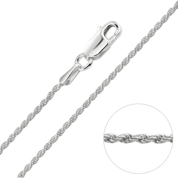 925 Sterling Silver Lightweight Rope Chain Necklace 