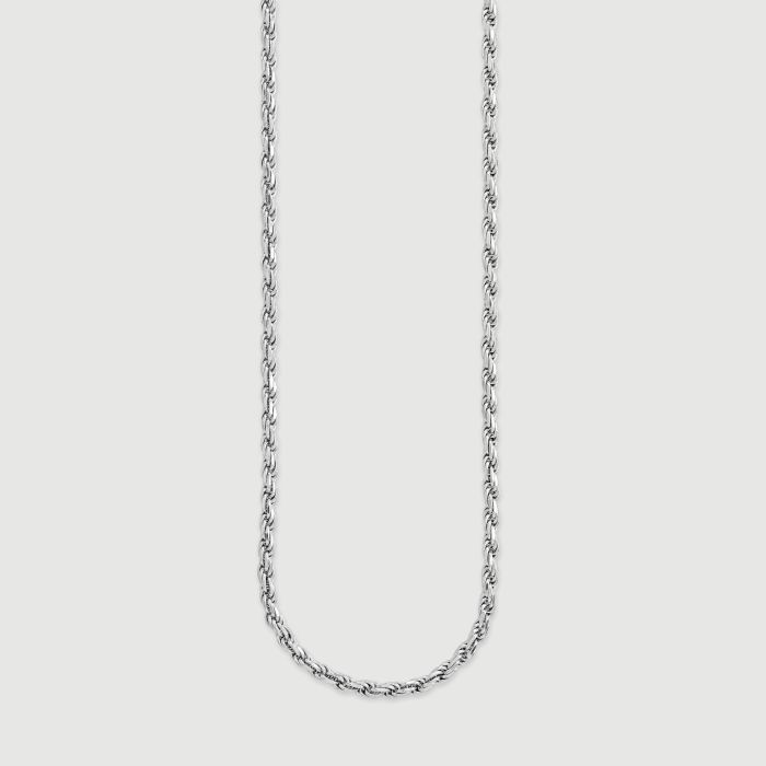 Sterling Silver 2.8mm Diamond Cut Rope Chain Necklace