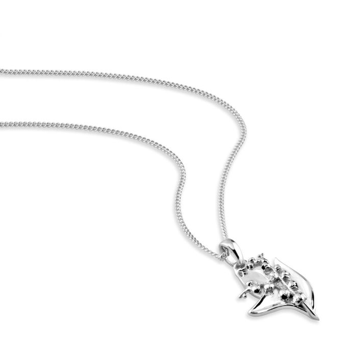 Sterling Silver MAY TIGER LILLY Necklace with Curb chain
