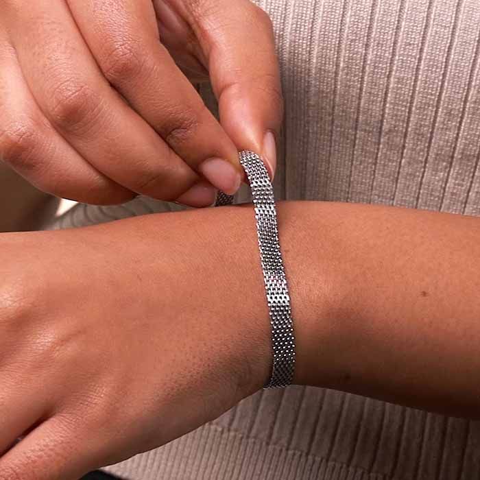 mens silver mesh bracelet