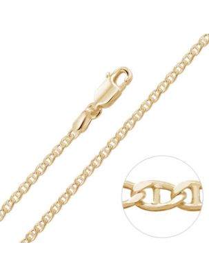  9ct Yellow Gold Plated 2mm Diamond Cut Marina Chain Necklace