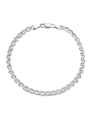 Sterling Silver 4.6mm Diamond Cut Marina Link Bracelet