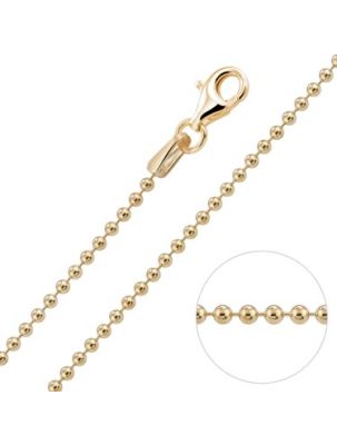 9ct Yellow Gold plated 1.5mm Ball Bead Chain