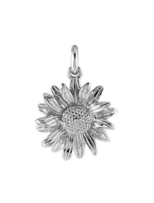 Sterling Silver Aster September Flower Pendant