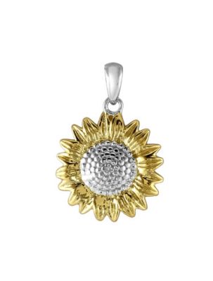 Sterling Silver Sunflower Flower Pendant