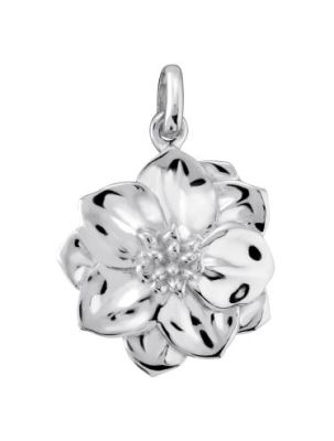 Sterling Silver Larkspur July Flower Pendant