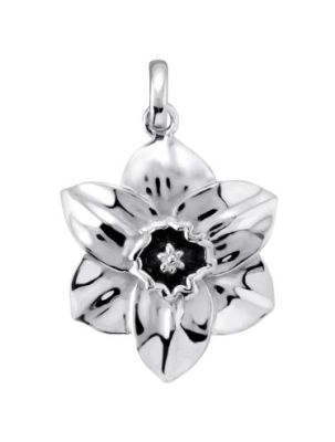 Sterling Silver Narcissus December Flower Pendant