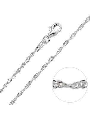 Sterling Silver 1.5mm Loose Rope Prince Of Wales Chain