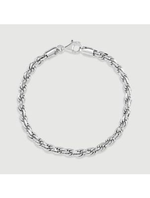 Sterling Silver 4.7mm Diamond Cut Rope Link Bracelet