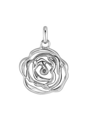 Sterling Silver Rose June Flower Pendant