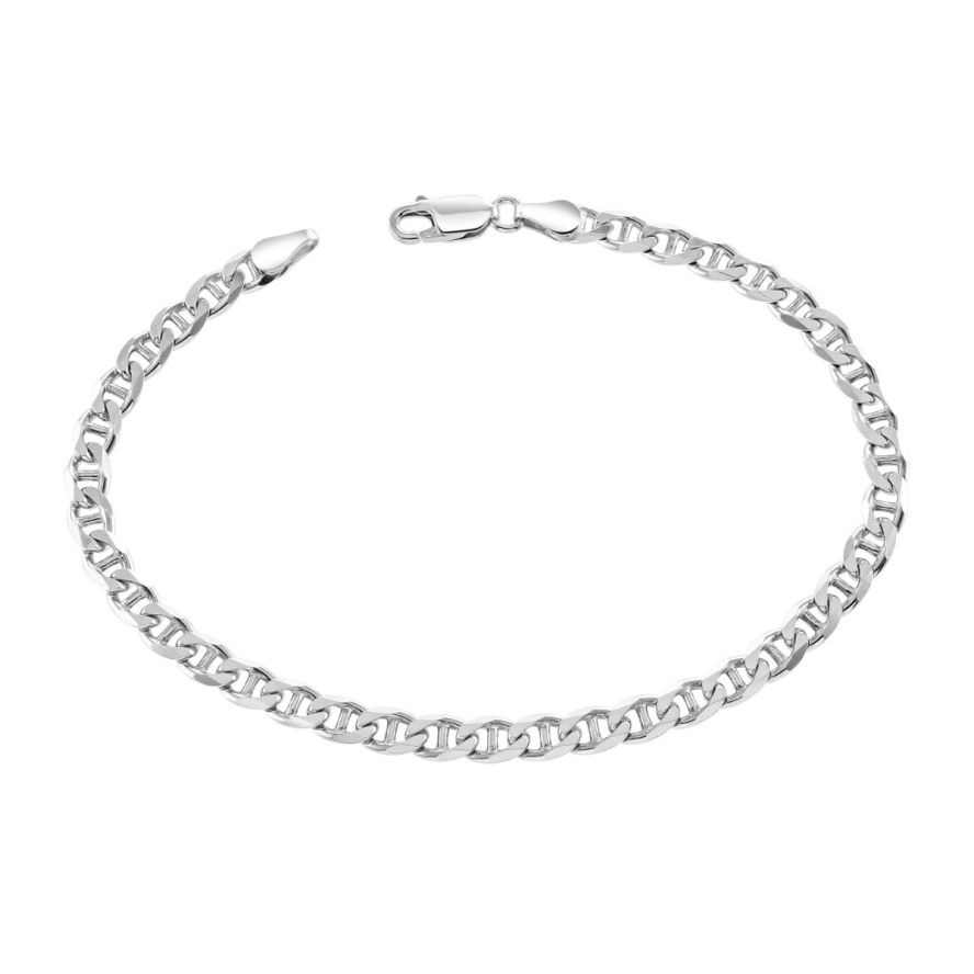 Sterling Silver 4.6mm Diamond Cut Marina Link Bracelet | Lengths: 7