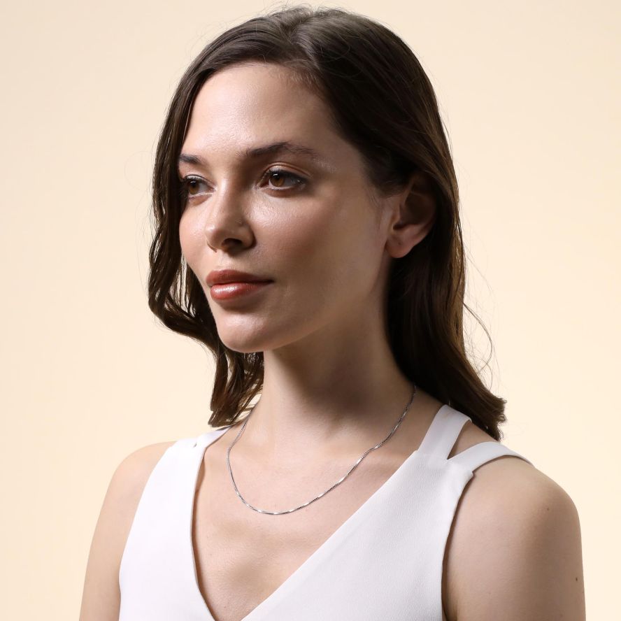 Sterling Silver Box Chain Necklace Width 1mm Lengths 14 to 30" Inch