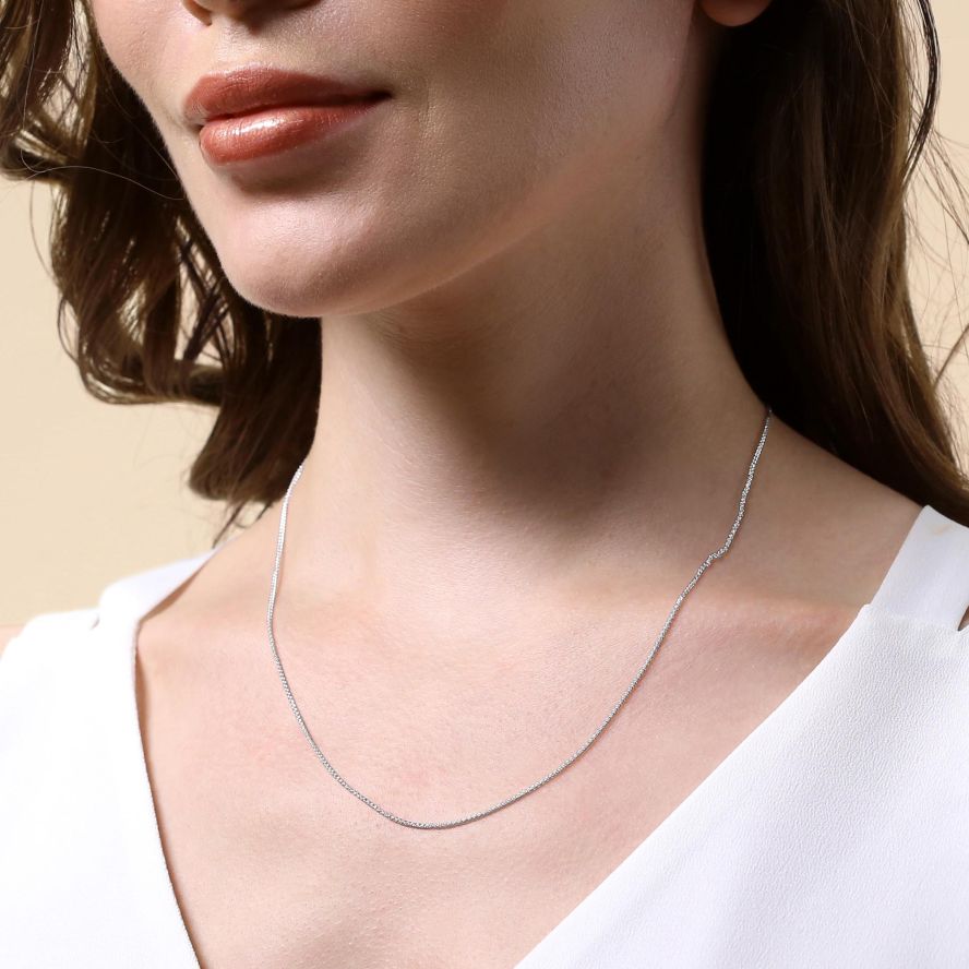 925 Argento Sterling 1mm Collana Catena Spiga Grano Varie