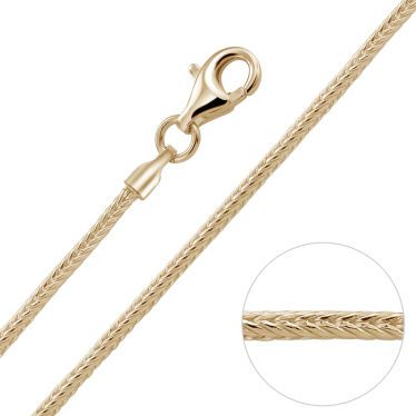  9ct Yellow Gold Plated 1.5mm Foxtail Chain  Necklace