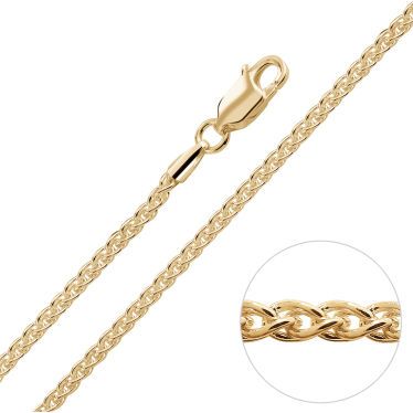 9ct Yellow Gold Plated 1.9mm Spiga Wheat Chain Necklace