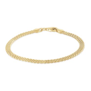 Yellow Gold Plated Sterling Silver 3.9mm Mesh Bracelet
