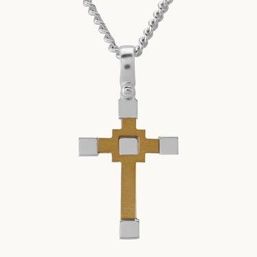 Gold Plated on Sterling Silver Cross Necklace