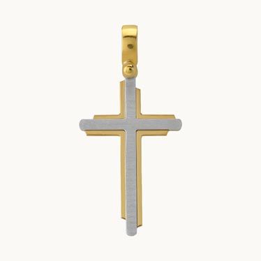 Gold Plated on Sterling Silver Cross Pendant