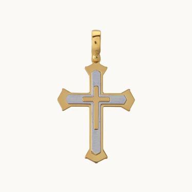 Gold Plated on Sterling Silver Cleche Cross Pendant