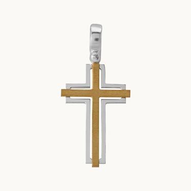 Gold Plated on Sterling Silver Cross Pendant