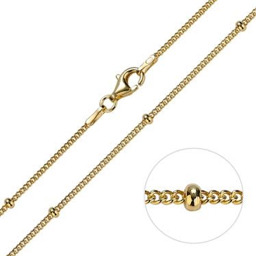 Gold Plated Sterling Silver Satellite Chain Necklace