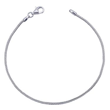 Sterling Silver 1.5mm Foxtail Bracelet with Chain
