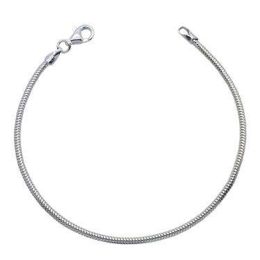 Sterling Silver 1.9mm Snake Link Bracelet with Chain