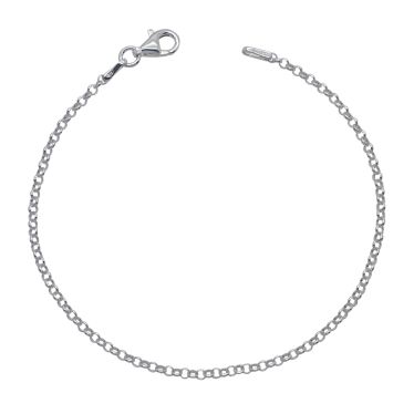 Sterling Silver 2mm Belcher Link Bracelet with Chain