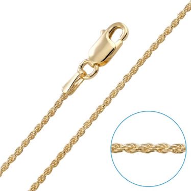 Children's 9ct Yellow Gold plated 1.2mm Rope Chain 16