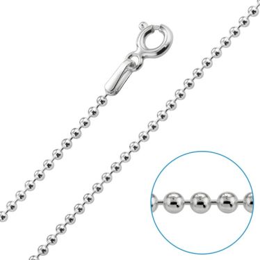 Children's Sterling Silver 1.5mm Ball Bead Chain 16