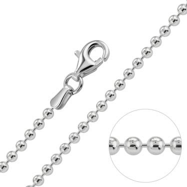 Sterling Silver Ball Chain 2mm Polished