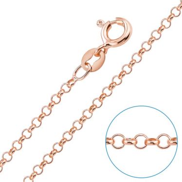 Children's 9ct Rose Gold plated 2mm Belcher Rolo Chain 14