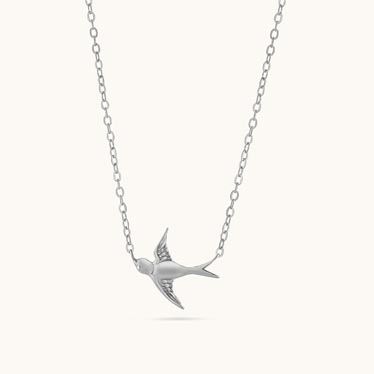 Sterling Silver Swallow Bird Necklace