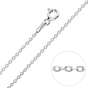 Sterling Silver 1.2mm Diamond Cut Cable Trace Chain