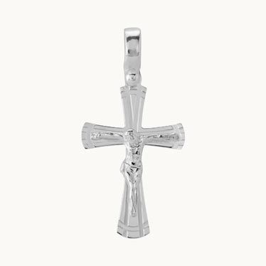 Sterling Silver Byzantine Crucifix Cross Pendant