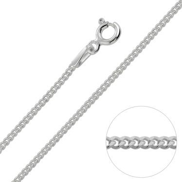 Sterling Silver 1.4mm Diamond Cut Curb Chain Necklace