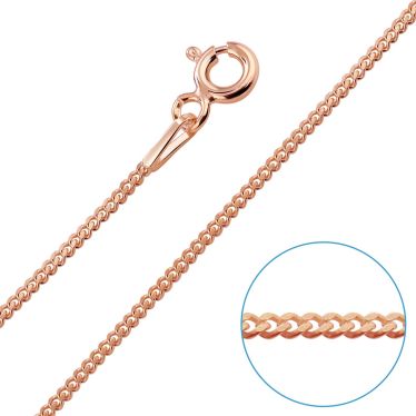 Children's 9ct Rose Gold Sterling Silver 1.2mm Curb chain