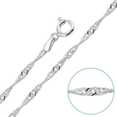 Children's Sterling Silver 2mm Singapore Chain 16