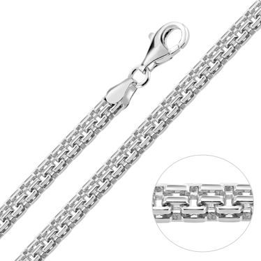 Sterling Silver 3.9mm Double Box Chain Necklace Diamond Cut