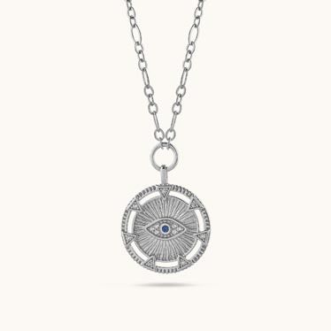 Sterling Silver Evil Eye Amulet Necklace
