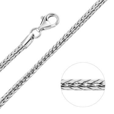 Sterling Silver 2.5mm Rounded Foxtail Chain Necklace