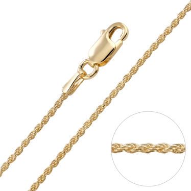 9ct Yellow Gold plated 1.2mm Rope Chain