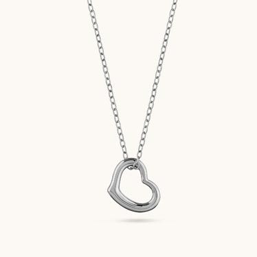 Sterling Silver Floating Heart Necklace